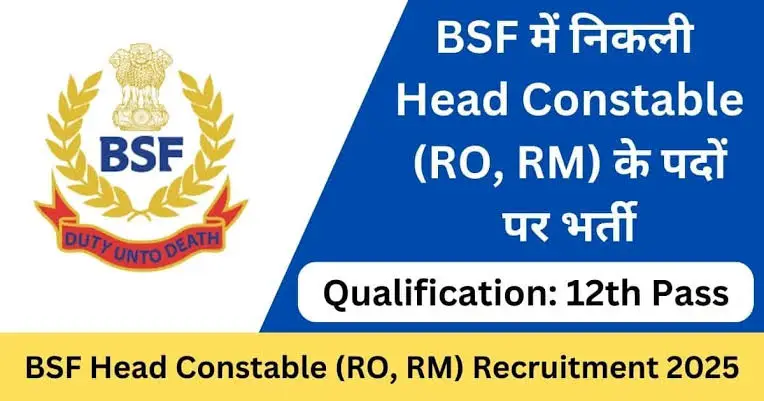 Bsf RO /RM head Constable notifications