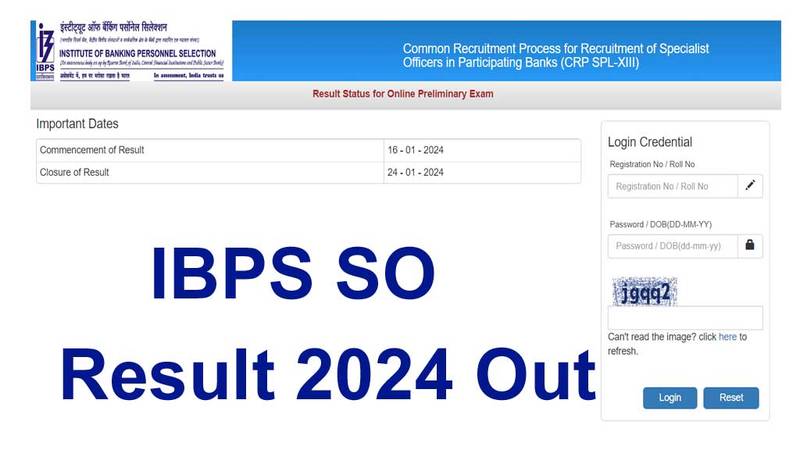 IBPS SO Pre Result out 2025