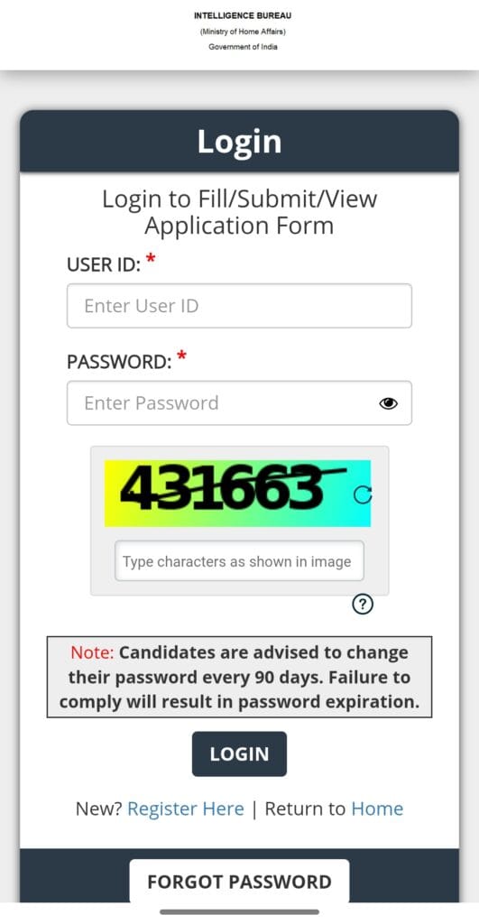 IB Security Assistant motor transport admit card