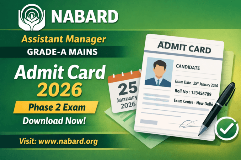 NABARD Assistant Manager Grade-A Mains Admit Card 2026 Released