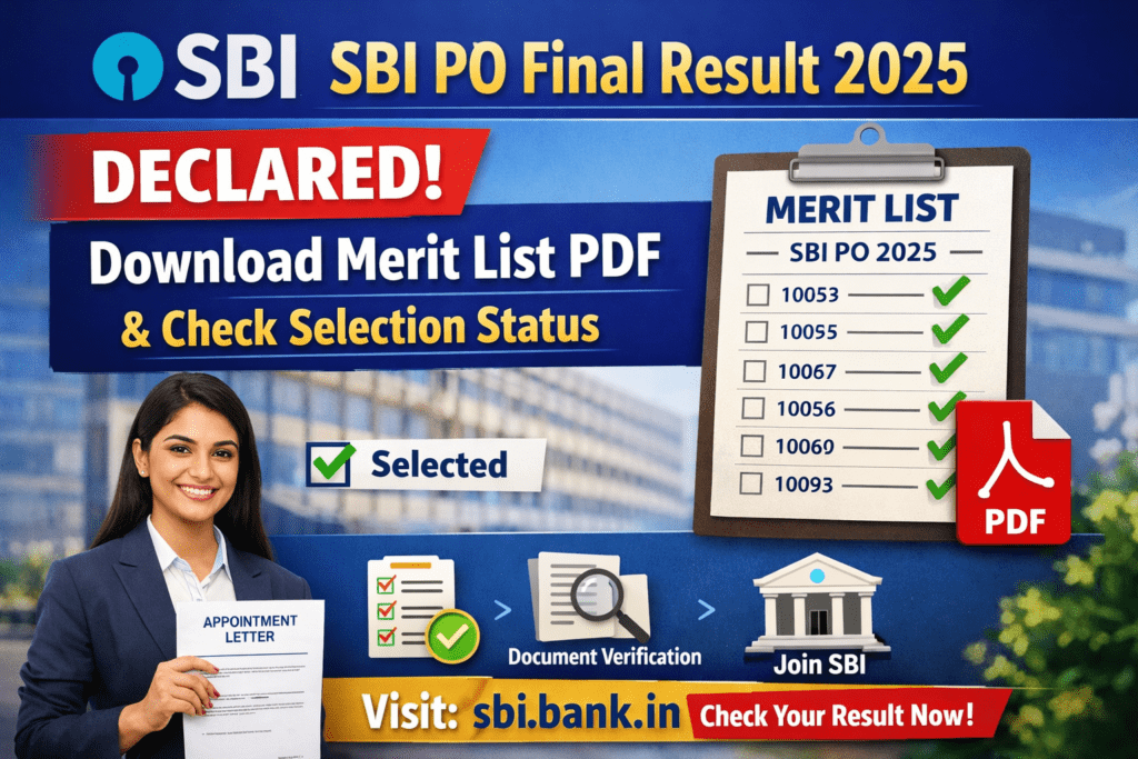 SBI PO Final Result 2025 Declared – Download Merit List PDF & Check Selection Status