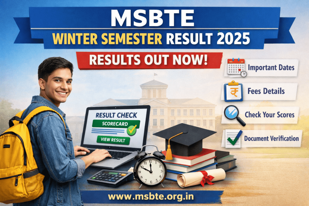 MSBTE Winter Semester Result 2025 Released: Check Scorecard, Important Dates, Fees & Details